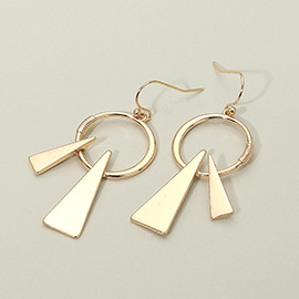 Geometric Metal Circle Triangle Drop Dangle Earrings