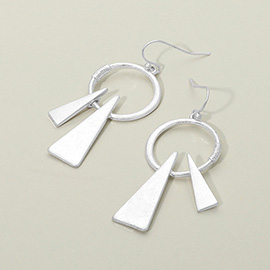 Geometric Metal Circle Triangle Drop Dangle Earrings