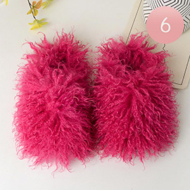 6Pairs - Fluffy Curly Fleece Faux Fur Indoor Floor Slippers