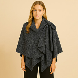 Solid Lurex Ruana Poncho