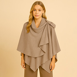 Solid Lurex Ruana Poncho