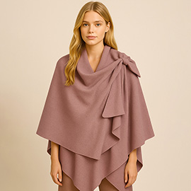 Solid Lurex Ruana Poncho