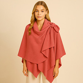 Solid Lurex Ruana Poncho
