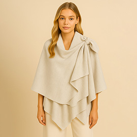 Solid Lurex Ruana Poncho