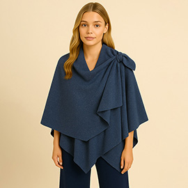 Solid Lurex Ruana Poncho