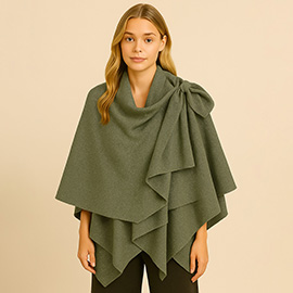 Solid Lurex Ruana Poncho