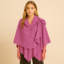 Solid Lurex Ruana Poncho