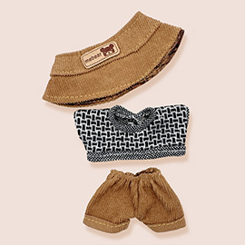 Mini Doll Bucket Hat Textured Top Pants Outfit Set
