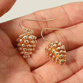 Metal Pinecone Dangle Earrings