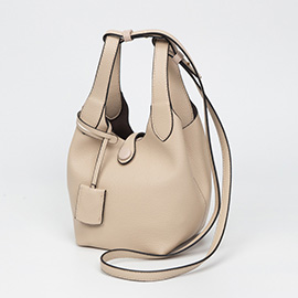 Pebbled Faux Leather Bucket Bag / Handbag / Crossbody Bag