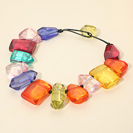 Chunky Abstract Resin Stone Beaded Statement Necklace