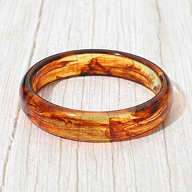Chunky Marbled Resin Round Bangle Bracelet