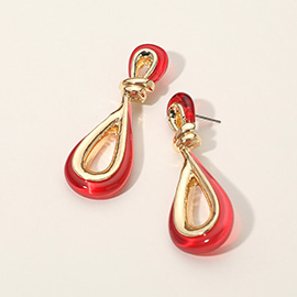 Bold Retro Inspired Dangle Design Teardrop Statement Earrings
