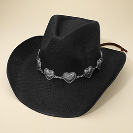 Western Heart Concho Band Cowboy Fedora Hat