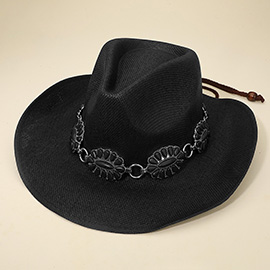 Western Linked Concho Band Cowboy Fedora Hat