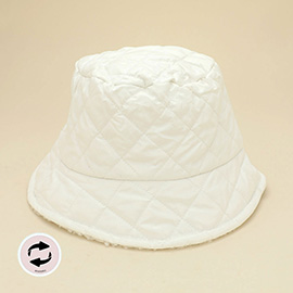 Quilted Reversible Winter Bucket Hat