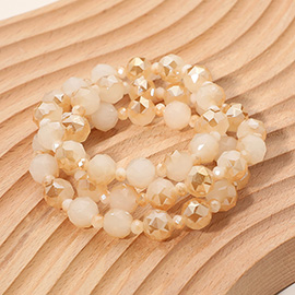 3PCS - Faceted Beaded Stretch Multi Layered Bracelets