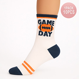 10Pairs - GAMEDAY Football Crew Socks