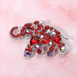 Jeweled Elephant Pin Brooch