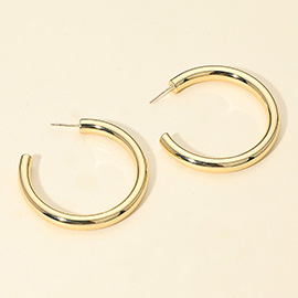 14K Gold Dipped Chunky Open Hoop Earrings