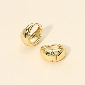 14K Gold Dipped Mini Teardrop Huggie Hoop Earrings
