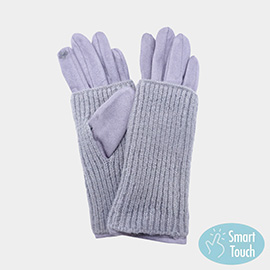 Ribbed Knit Smart Touch Gloves