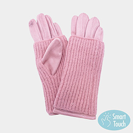 Ribbed Knit Smart Touch Gloves