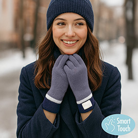 Ribbed Knit Smart Touch Gloves