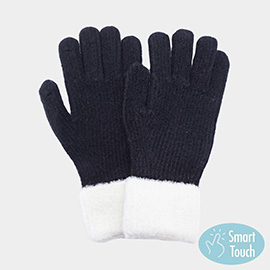Cuffed Knit Smart Touch Gloves