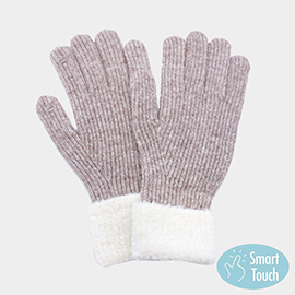 Cuffed Knit Smart Touch Gloves