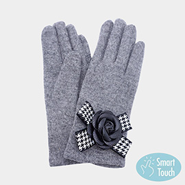 Flower Bow Accent Elegant Smart Touch Gloves