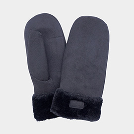 Faux Fur Cuff Fleece Lined Mittens