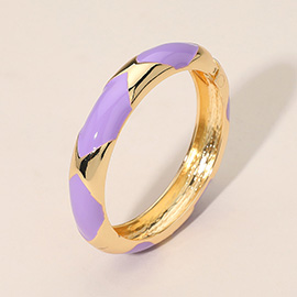 Bold Statement Design Enamel Patterned Bangle Bracelet