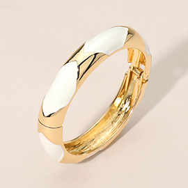 Bold Statement Design Enamel Patterned Bangle Bracelet