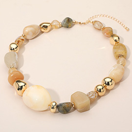 Chunky Abstract Beaded Statement Necklace