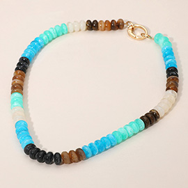 Chunky Resin Disc Beaded Necklace