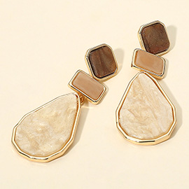 Geometric Resin Plate Link Drop Earrings