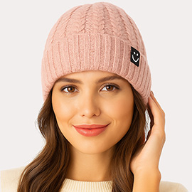 Fleece-Lined Ribbed Knit Winter Beanie Hat