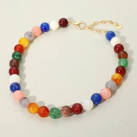 Round Resin Ball Beaded Necklace