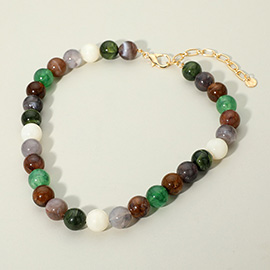 Round Resin Ball Beaded Necklace