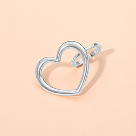 SECRET BOX_Stainless Steel Adjustable Open Heart Ring