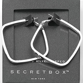 SECRET BOX_Sterling Silver Dipped Square Hoop Earrings