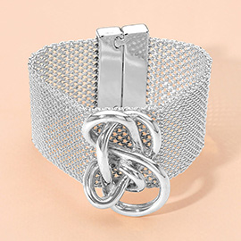 Metal Knot Accent Mesh Magnetic Bracelet