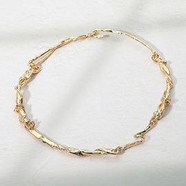 Organic Metal Twisted Chain Necklace