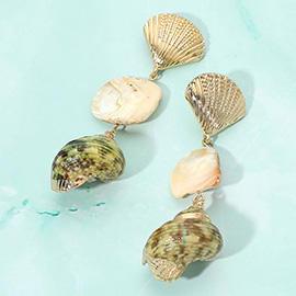 Seashell Link Dropdown Statement Earrings