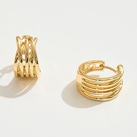 14K Gold Dipped Layered Huggie Hoop Earrings