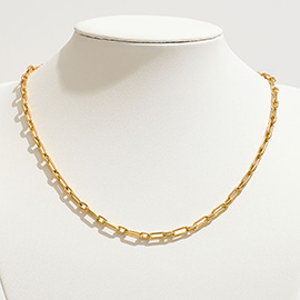 Gold Dipped Classic Paperclip Chain Necklace