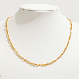 Gold Dipped Twisted Rope Chain Necklace