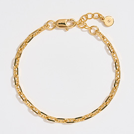 Gold Dipped Sleek Mariner Link Chain Bracelet