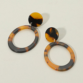Resin Open Oval Dangle Earrings